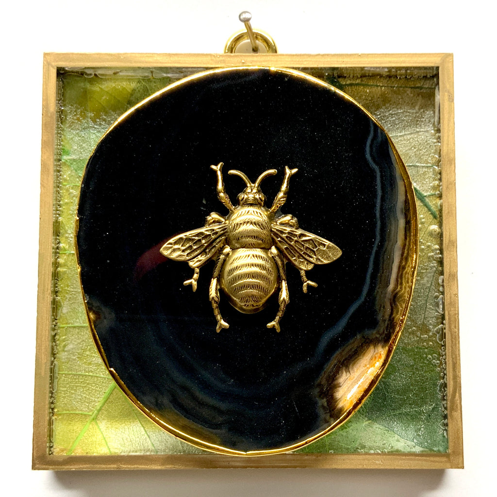Acrylic Frame with Grande Bee on Agate / Slight Imperfections (4