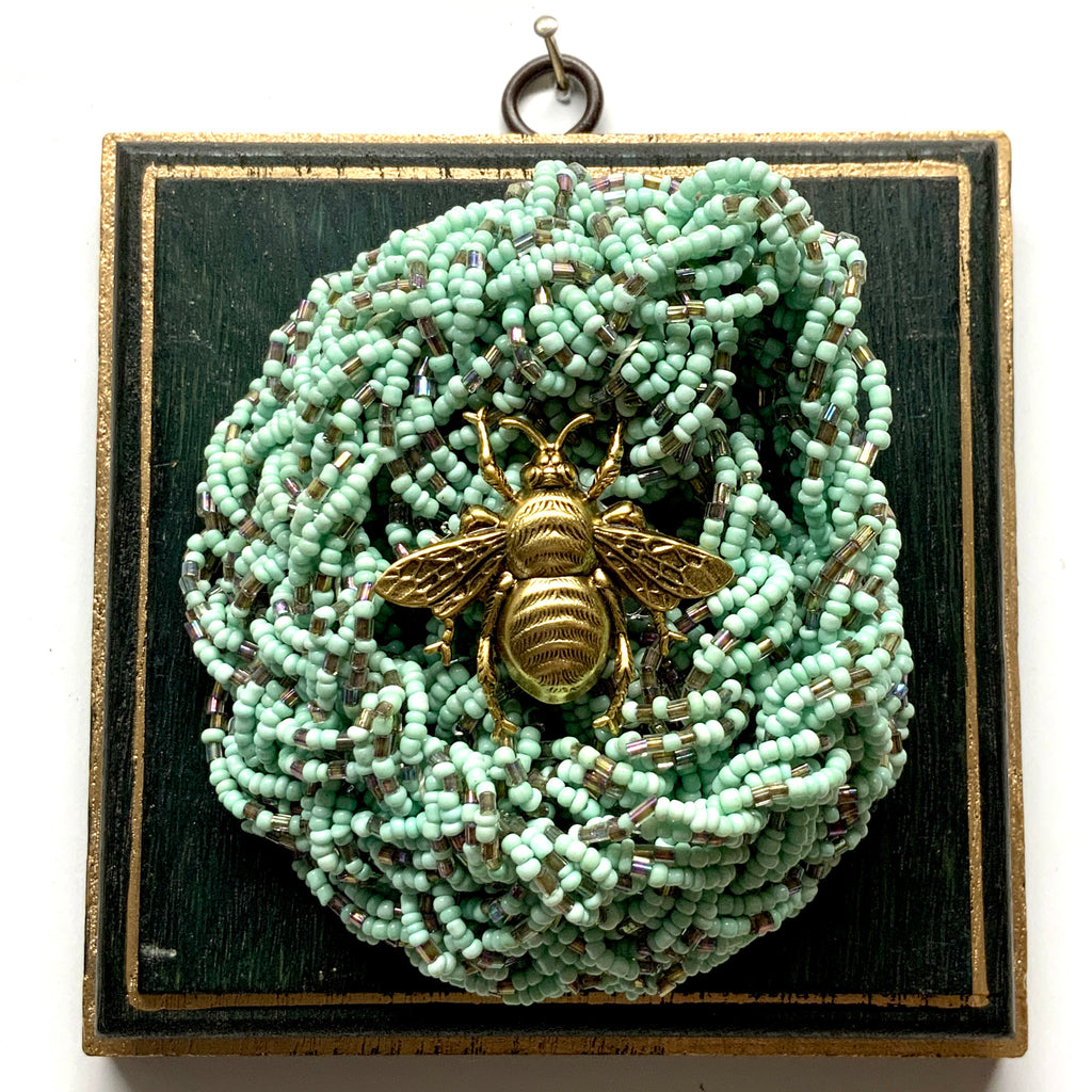 Painted Frame with Grande Bee on Necklace (5