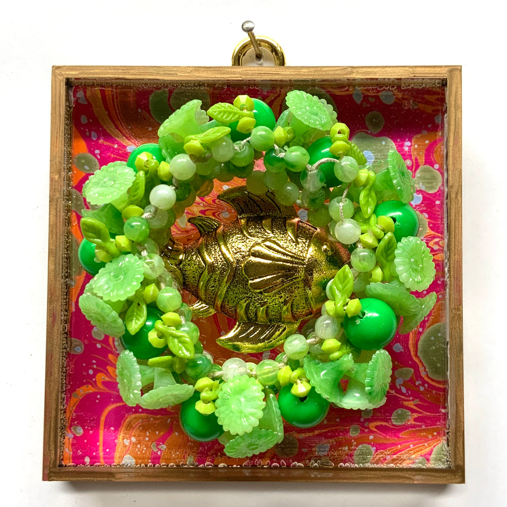 Acrylic Frame with Fish on Necklace / Slight Imperfections (4
