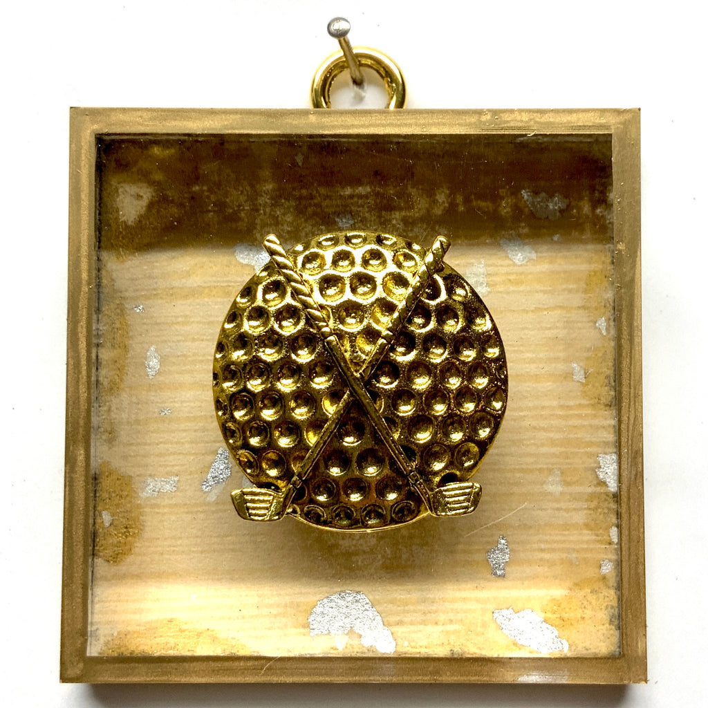 Acrylic Frame with Golf Ball and Clubs / Slight Imperfections (3
