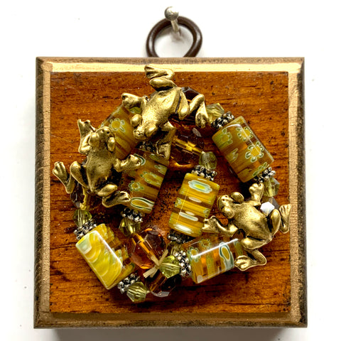 Wooden Frame with Frogs on Necklace (2.5