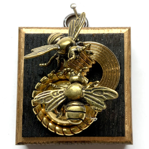 Bourbon Barrel Frame with Bees on Brooch (2.5