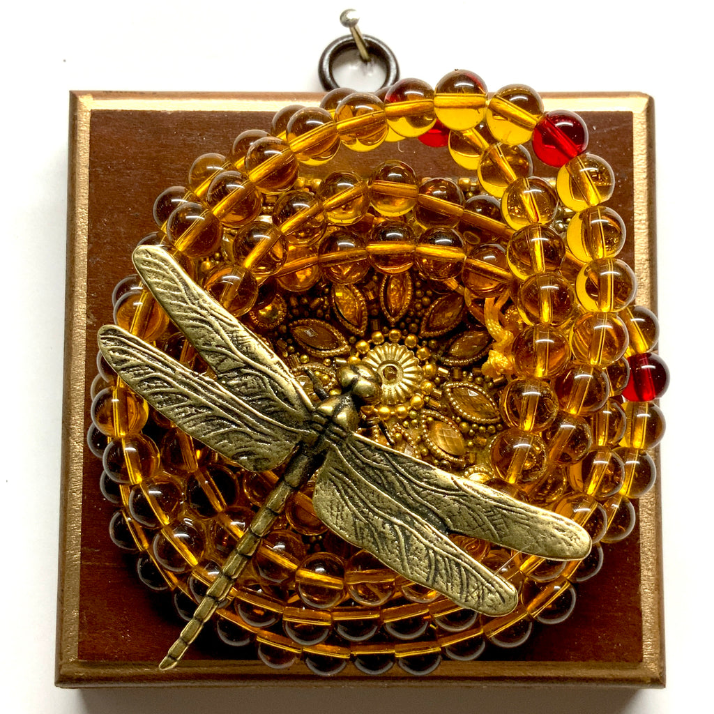 Wooden Frame with Dragonfly on Necklace (4