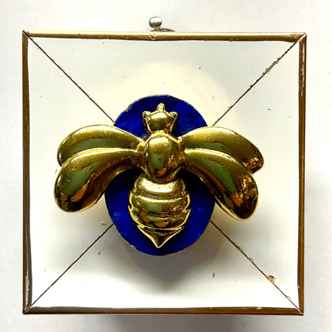 Modern Lacquered Frame with Deco Bee on Lapis (2.5