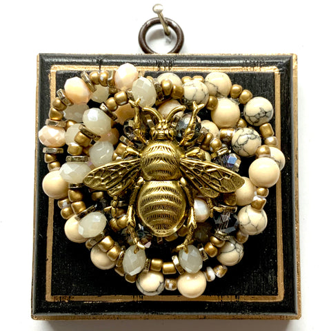 Painted Frame with Grande Bee on Necklace (3.25