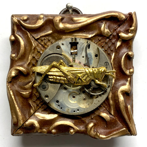 Painted Frame with Cricket on Watch Movement (2.5