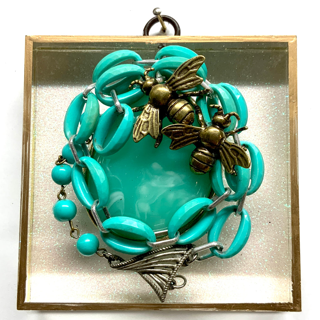 Acrylic Frame with Bees on Necklace / Slight Imperfections (4
