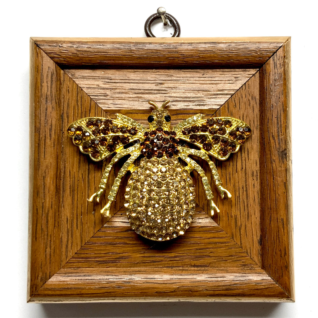 Wooden Frame with Large Sparkle Bee (3.75