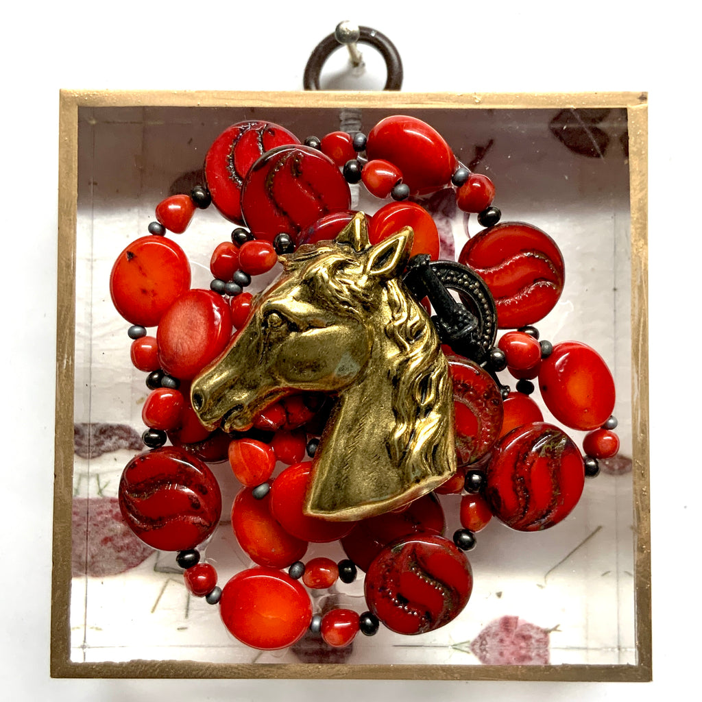 Acrylic Frame with Horse on Necklace / Slight Imperfections (3