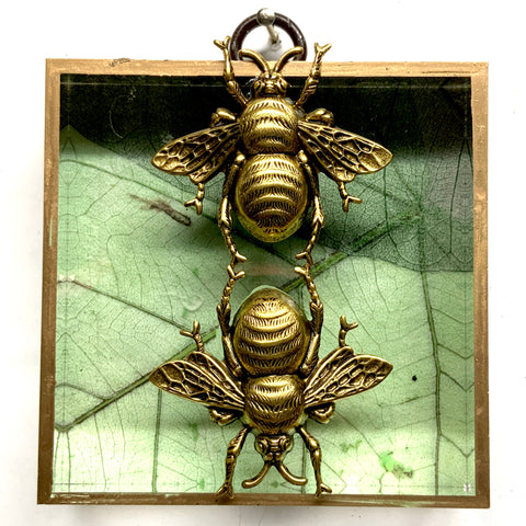 Acrylic Frame with Grande Bees on Mulberry Paper / Slight Imperfections (3