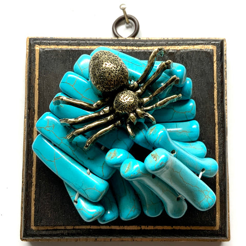 Wooden Frame with Spider on Necklace (4