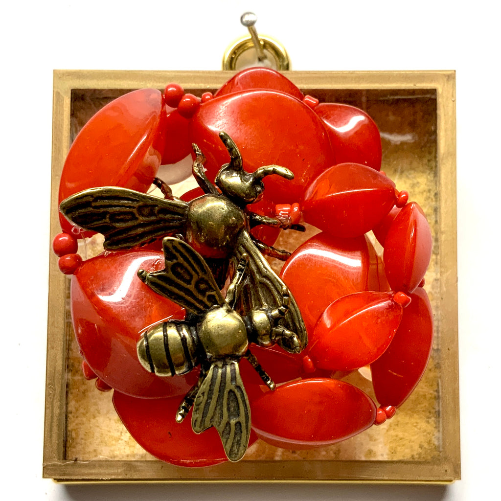 Acrylic Frame with Bees on Necklace / Slight Imperfections (3