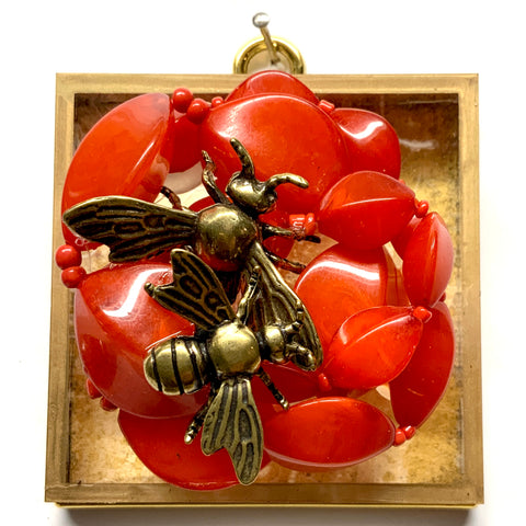 Acrylic Frame with Bees on Necklace / Slight Imperfections (3