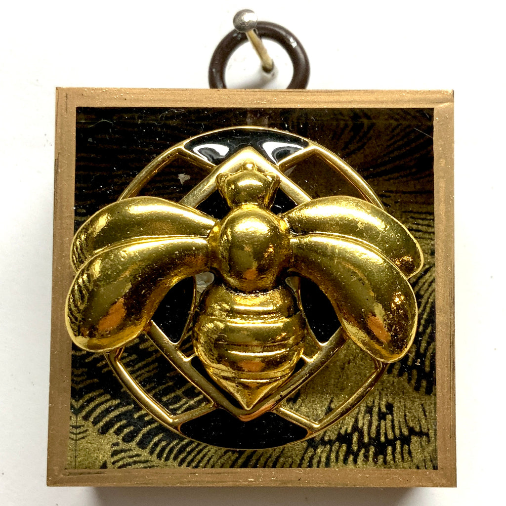 Acrylic Frame with Deco Bee on Brooch / Slight Imperfections (2