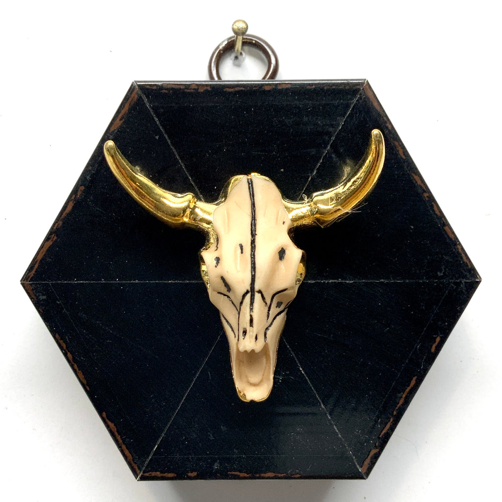 Modern Lacquered Frame with Cow Skull (3.25” wide)