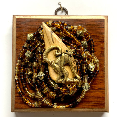 Wooden Frame with Monkey on Necklace (4