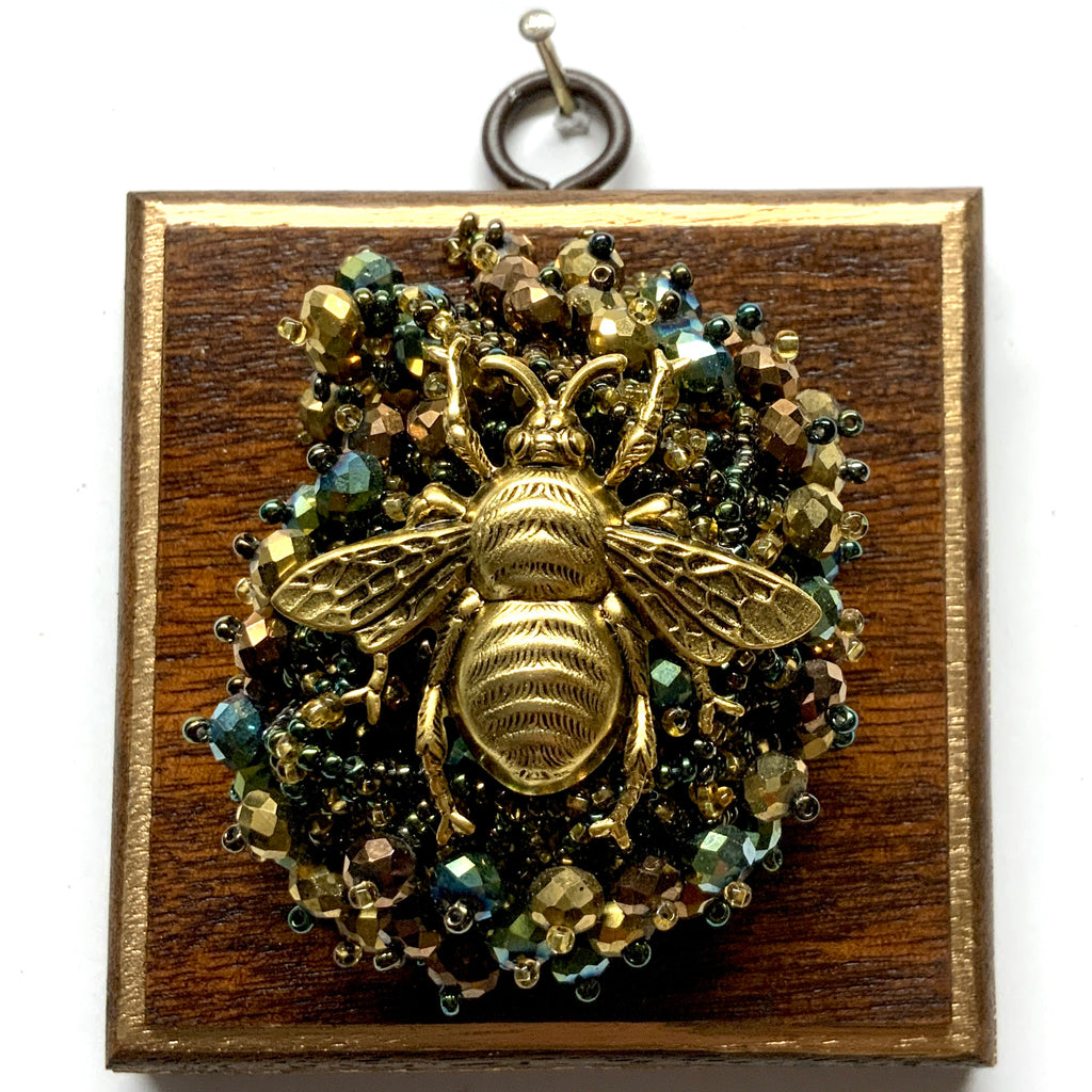 Wooden Frame with Grande Bee on Necklace (3.25