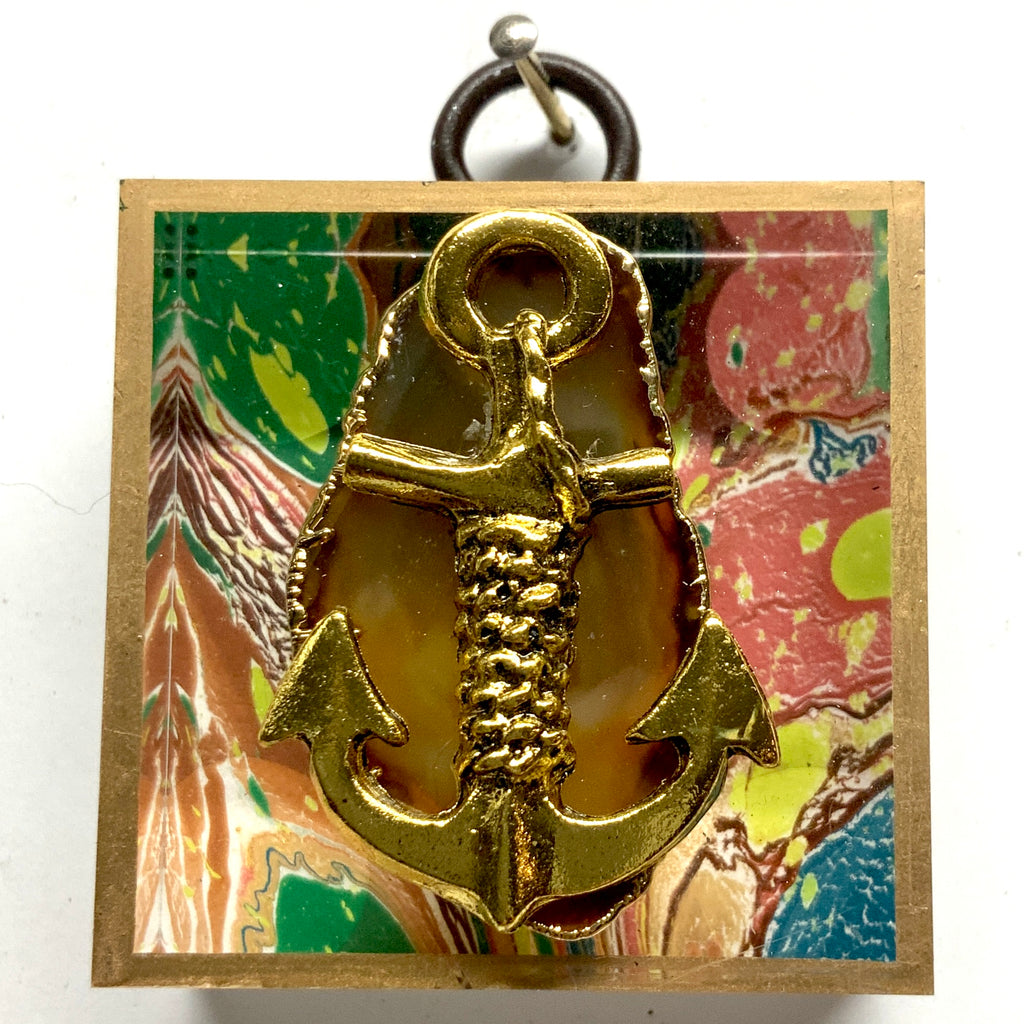 Acrylic Frame with Anchor on Agate / Slight Imperfections (2