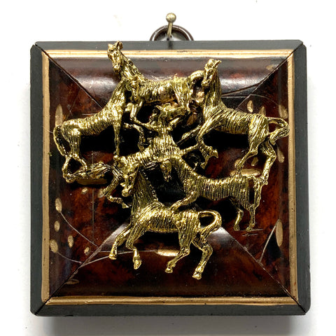 Burled Frame with Horses (3.25” wide)