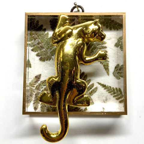 Acrylic Frame with Big Cat on Mulberry Paper / Slight Imperfections (4