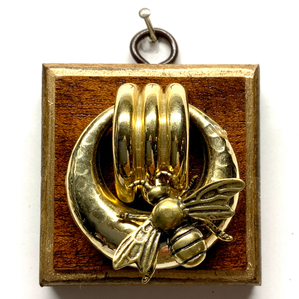 Wooden Frame with Bee on Earring (2.5