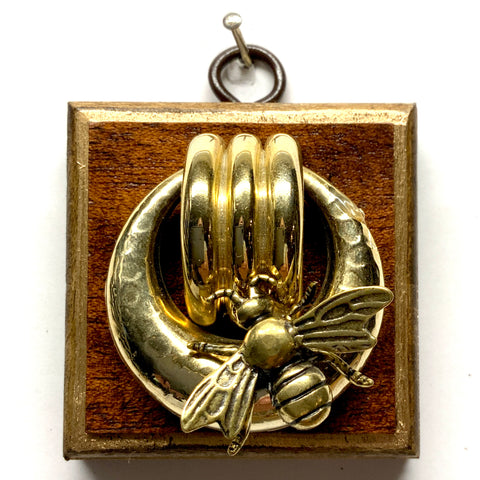 Wooden Frame with Bee on Earring (2.5