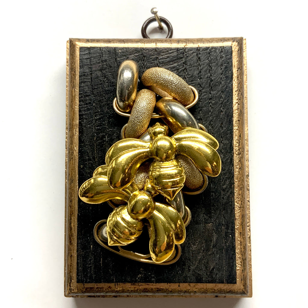 Bourbon Barrel Frame with Deco Bees on Necklace (3.25