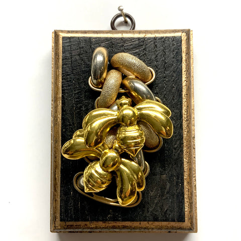 Bourbon Barrel Frame with Deco Bees on Necklace (3.25
