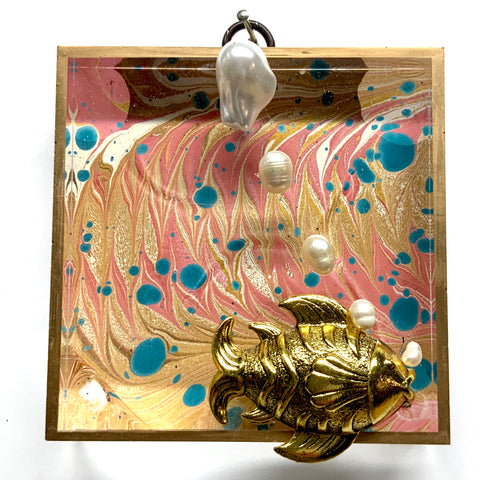 Acrylic Frame with Fish and Pearls / Slight Imperfections (4