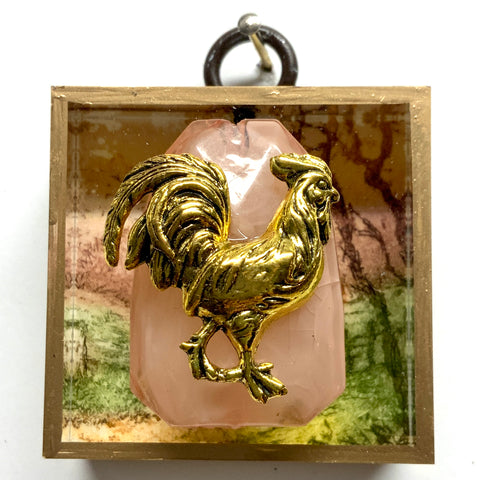 Acrylic Frame with Rooster / Slight Imperfections (2