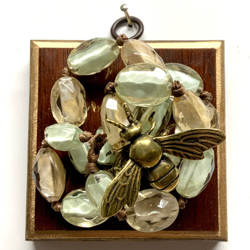 Wooden Frame with Bee on Necklace (3.25