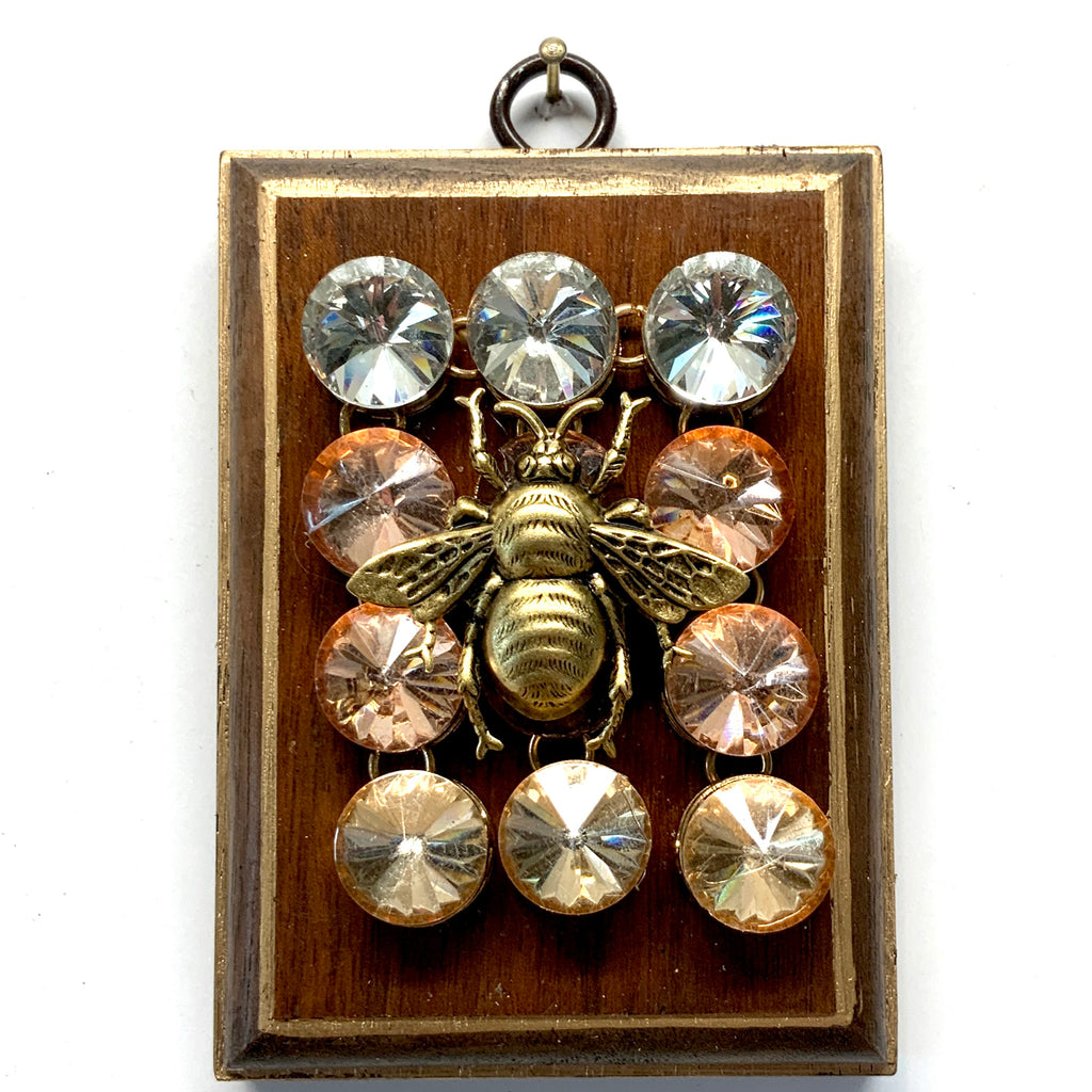 Mahogany Frame with Grande Bee on Necklace (2.75” wide)