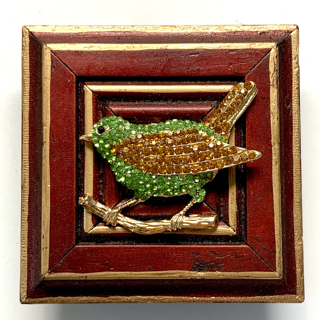 Painted Frame with Sparkle Bird (2.75” wide)