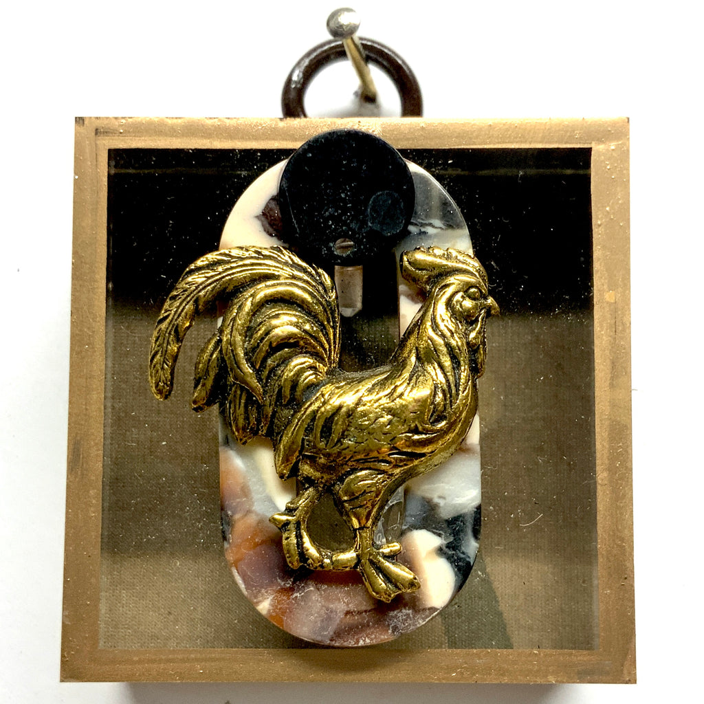 Acrylic Frame with Rooster / Slight Imperfections (2