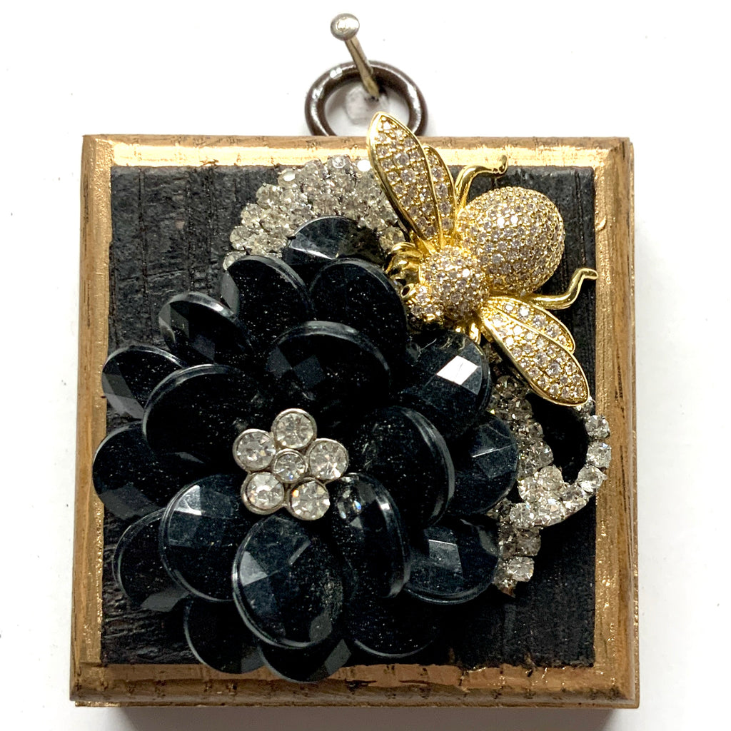 Bourbon Barrel Frame with Sparkle Bee on Flower (2.5