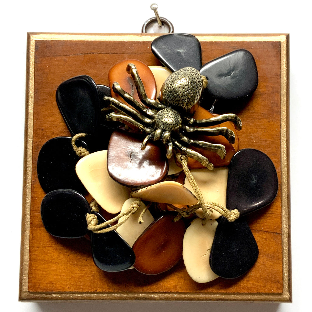 Wooden Frame with Spider on Necklace (4.5