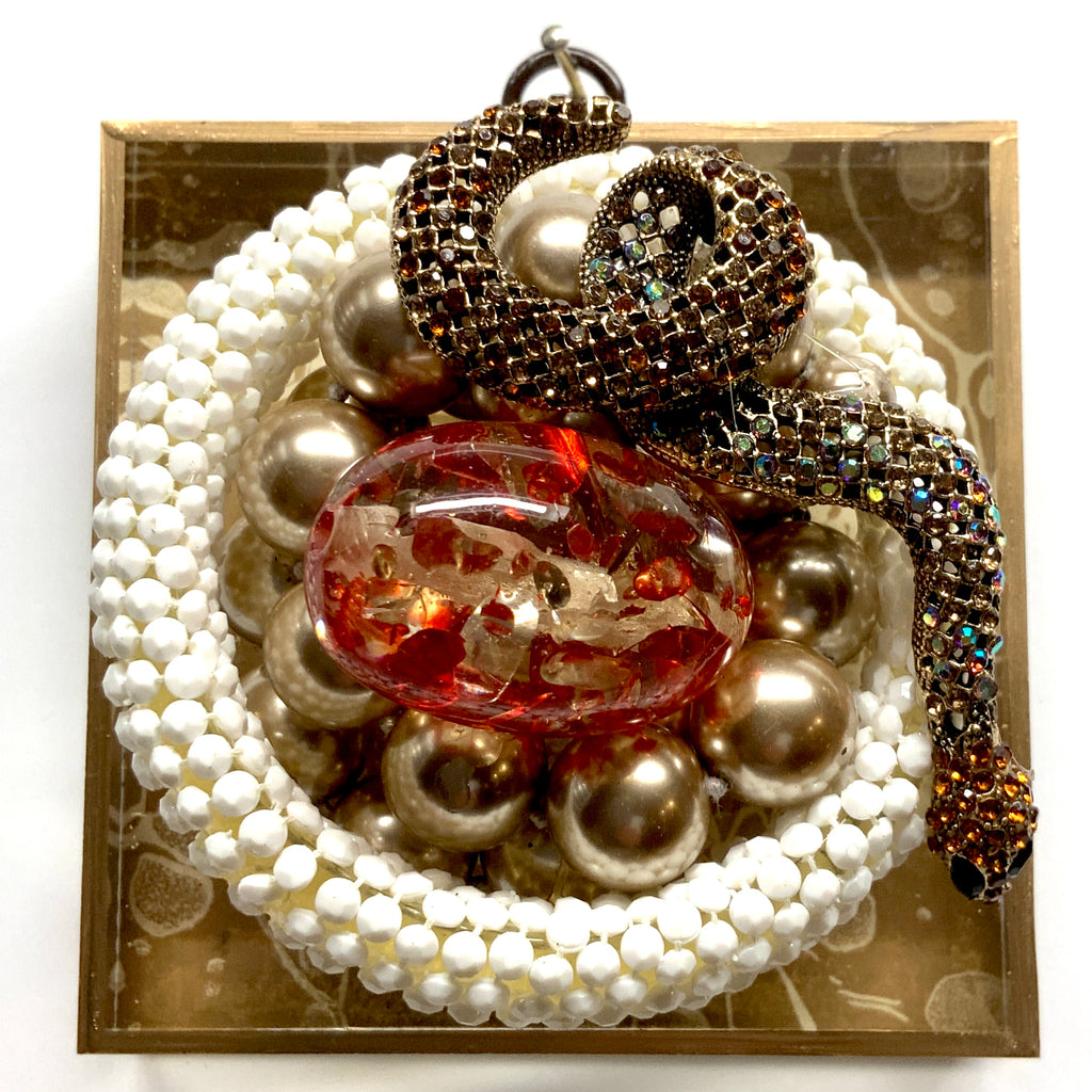 Acrylic Frame with Snake on Beads / Slight Imperfections (4