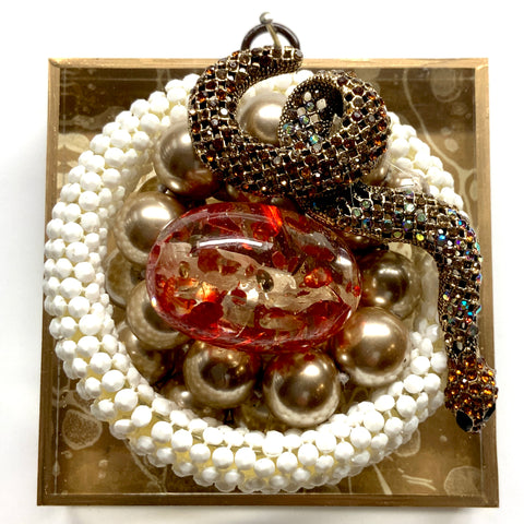 Acrylic Frame with Snake on Beads / Slight Imperfections (4
