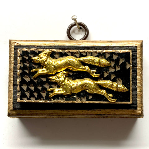 Bourbon Barrel Frame with Foxes on Coromandel (3.25