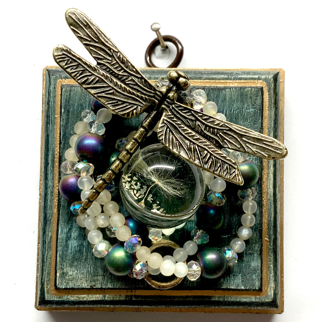 Painted Frame with Dragonfly on Necklace (3.25