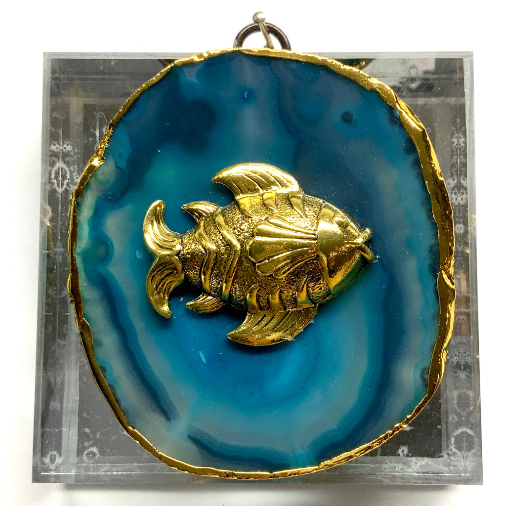 Acrylic Frame with Fish on Agate / Slight Imperfections (4