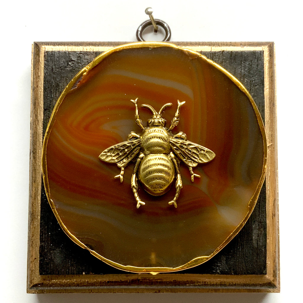 Bourbon Barrel Frame with Grande Bee on Agate (4