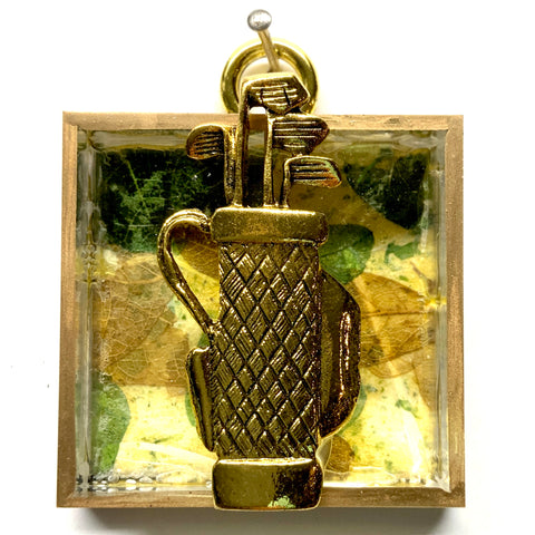 Acrylic Frame with Golf Bag on Mulberry Paper / Slight Imperfections (2