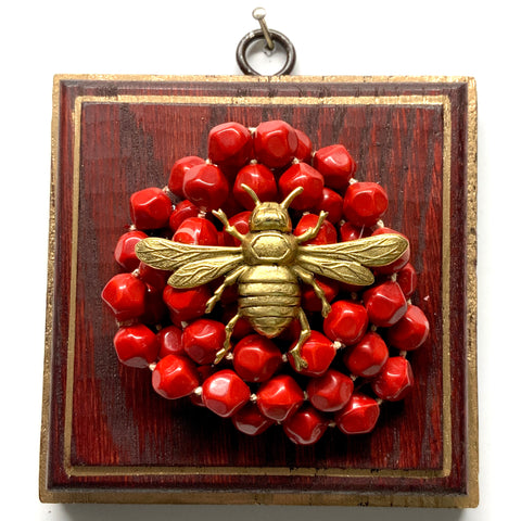 Painted Frame with Italian Bee on Necklace (4