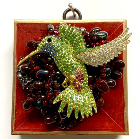 Modern Lacquered Frame with Hummingbird on Necklace (3