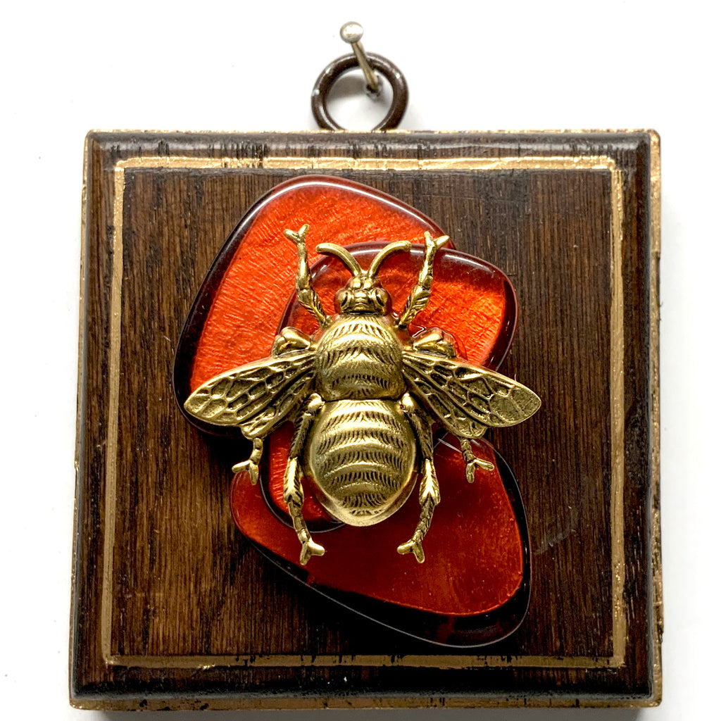 Wooden Frame with Grande Bee on Necklace (3.25