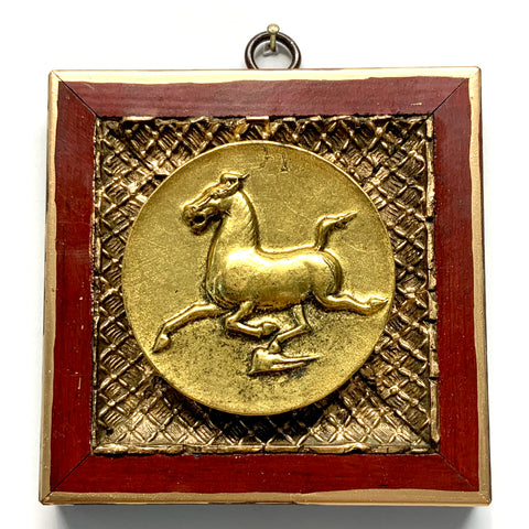 Lacquered Frame with Flying Horse on Gansu (4.25” wide)