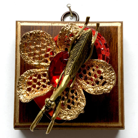 Wooden Frame with Grasshopper on Necklace (3.25