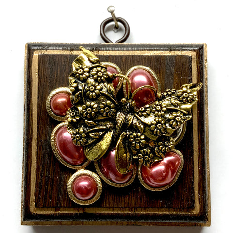 Wooden Frame with Butterfly on Necklace (3.25