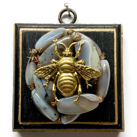 Painted Frame with Grande Bee on Necklace (3.25